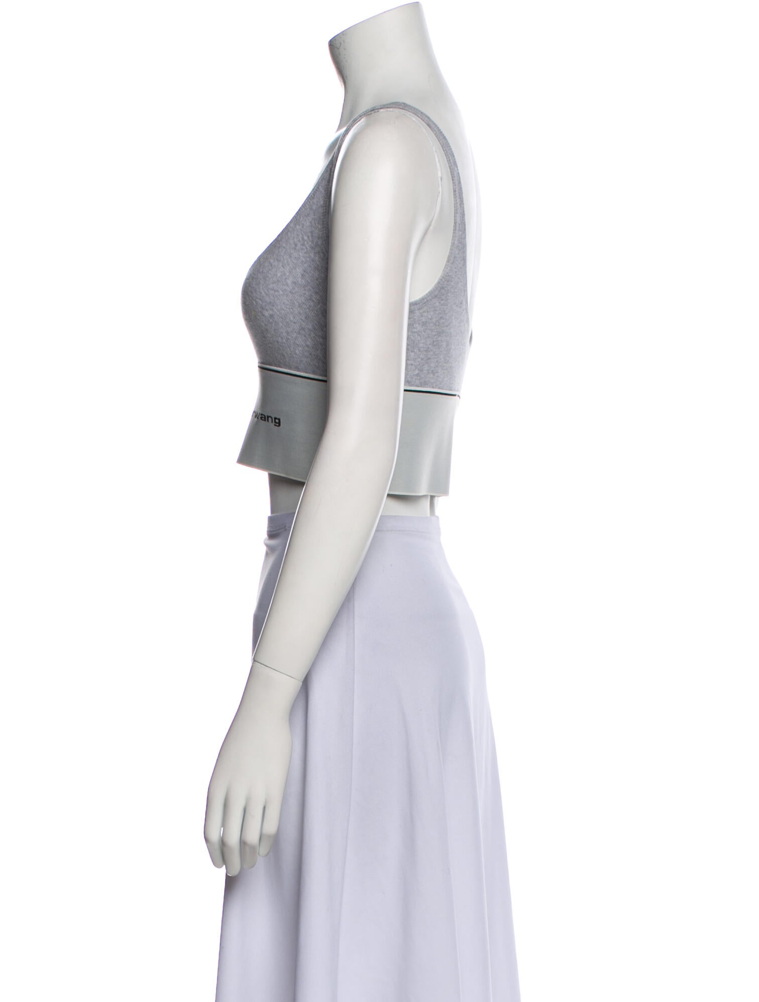 Alexander Wang Graphic Print Scoop Neck Crop Top